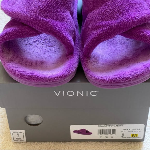 Vionic Relax Arch Support Orthotic Slipper Size 5 But Fits Size 6 Purple Magenta - Picture 3 of 9